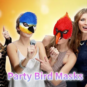 Blue tit and cardinal bird masks for masquerade parties and cosplay events