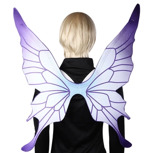 Purple and white gradient butterfly wings with black veins for party costume accessory