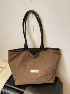 Sac Fourre-Tout Imprimé Léopard Grande Capacité En Tissu Sac À Épaule Mode Urbaine Décontractée Sac À Main Rétro Pour Femmes