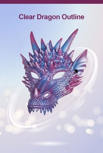 Detail of 3D pearlescent blue dragon mask featuring intricate scales and 3D horns