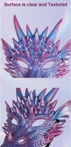 Detailed macro view showing the clear pearlescent dragon scales and 3D textured surface