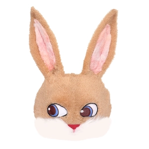 Plush bunny animal mask for Easter party cosplay featuring long ears and cartoon eyes