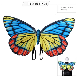 Colorful Mardi Gras butterfly wings costume with elastic straps for party dress-up