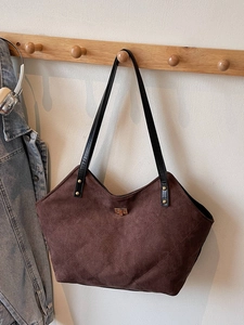Grand Sac Fourre-tout Matelassé pour Femme en Suédine Sac à Bandoulière Vintage Avec Serrure en Métal Sac à Main Élégant