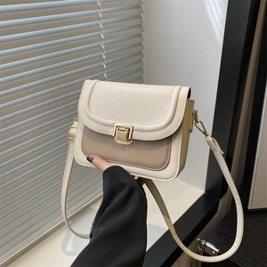 Sac À Bandoulière En Similicuir PU Pour Femmes Petit Sac Carré Avec Fermoir Métallique Doré Bandoulière Réglable Mode