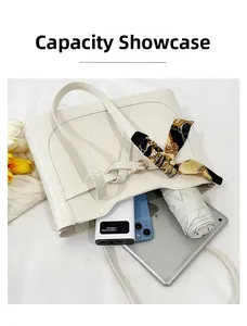 Detailed interior of a white crocodile embossed tote bag with large storage capacity