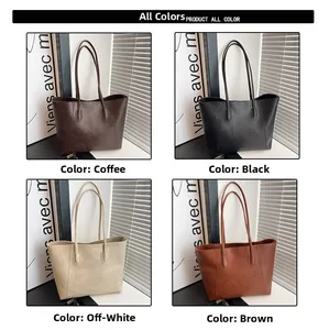 Collage of retro textured tote bags in dark coffee, black, off-white, and brown colors