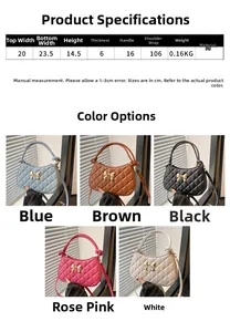 Spécifications détaillées du sac à main en cuir PU matelassé avec nœud en couleurs