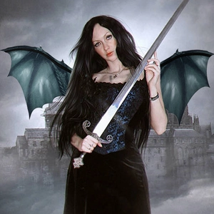 Gothic dragon wings and medieval sword set for adult Halloween cosplay costumes
