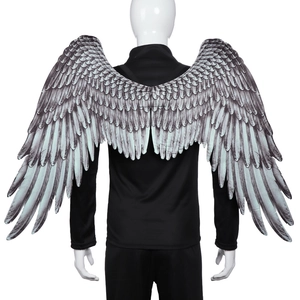 Large Angel Wings Feather Print Elastic Straps Halloween Cosplay Costume Props Foldable Fabric For Adults