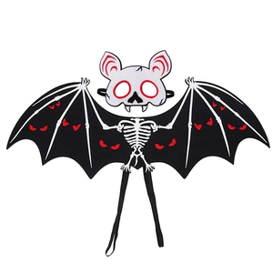 Set maschera da pipistrello scheletro e ali nere per costume da festa per bambini