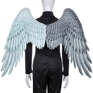 Extra large dual-color angel wings with realistic feather texture for Halloween costume