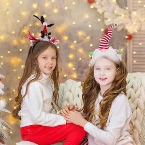 Serre-têtes de Noël avec plumes et pompons pour accessoires de fête festive