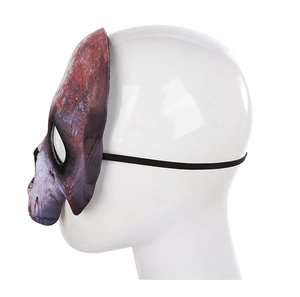 Side view of realistic Halloween zombie EVA mask with elastic strap and bloody details