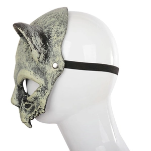 3D-Widderschädel-Cosplay-Maske mit Hörnern und realistischer Knochenstruktur für Halloween
