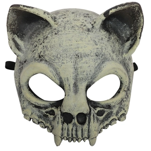 3D-Widder-Schädel-Maske in Elfenbein mit realistischer Knochenstruktur für Halloween
