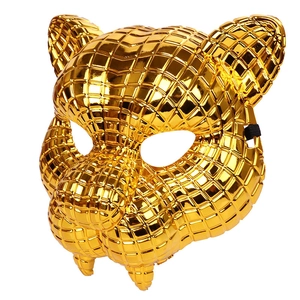 Goldene Leopardenmaske mit metallischer Gitterstruktur für Maskenball und Feste