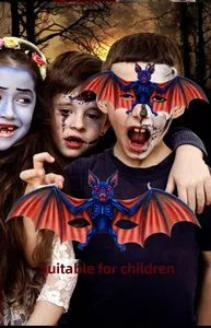 Close-up of colorful bat-shaped eyewear mask for children and adult party costumes