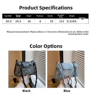 Tableau des tailles et dimensions du sac à bandoulière en cuir PU matelassé avec chaîne