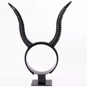 Gothic black devil ram horns headband with spiral texture for Halloween cosplay costumes
