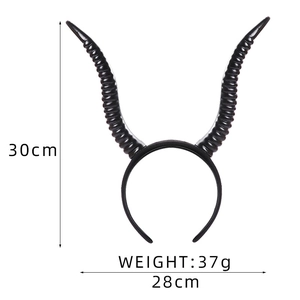 Gothic black devil horn headband for Halloween cosplay measuring 30cm by 28cm in size