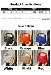 Size chart and color selection for contrast PU leather small crossbody handbag