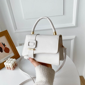 Borsa A Tracolla Da Donna In Pelle PU Borsa A Mano Piccola Quadrata Moda Tinta Unita Con Tracolla Regolabile