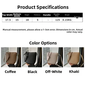 Detailed size chart and multi-color display of large capacity PU leather shoulder bags