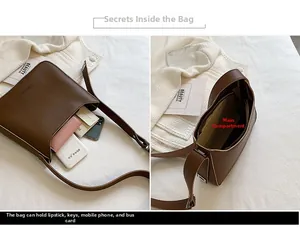 Detailed view of the brown leather tote bag interior showing spacious storage capacity