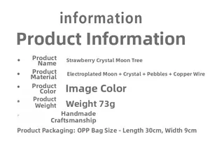 Specifications of strawberry crystal moon tree ornament with copper wire and stone details