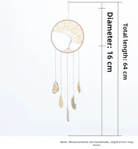 Detailed Tree of Life suncatcher showing dimensions 16cm diameter and 64cm total length