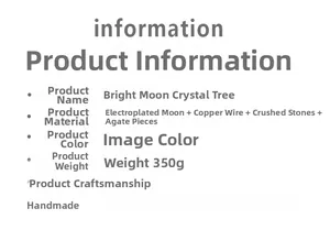 Spécifications du capteur de soleil arbre de vie avec cristal de lune et de l'agate