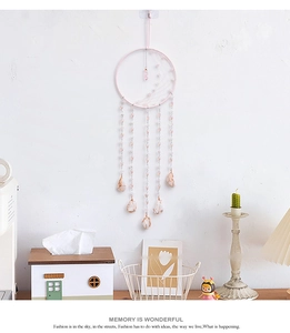 Détails de l'attrape-lune Arbre de Vie en quartz rose avec pendentifs en pierre naturelle
