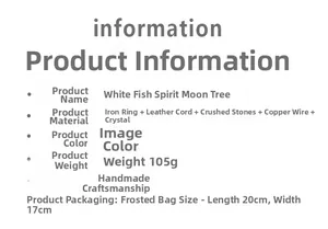 Detailed technical specifications for the Life Tree crystal suncatcher wind chime