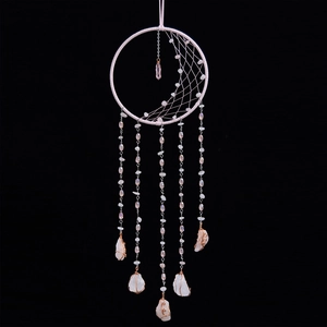 Décoration murale arbre de vie lune en cristal fait main avec pierres naturelles brutes