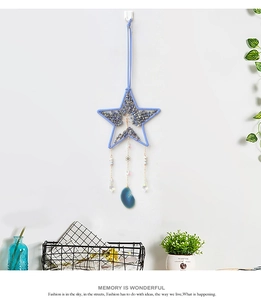 Decorazione da parete a stella albero della vita con cristallo blu e agata naturale