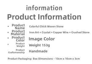 Detailed specifications of handmade colorful stone ornament with iron and crystal materials
