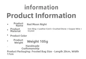 Detailed specifications for Red Moon Night handmade crystal tree ornament with iron ring