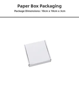 White cardboard packaging box for jewelry with external dimensions 10x10x3cm