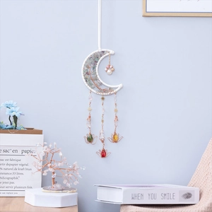 Acchiappasogni luna albero della vita in cristallo decorazione da parete casa