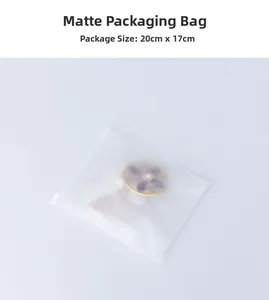 Detailed view of frosted packaging bag size 20x17cm for natural smoky quartz pendant