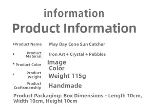 Detailed product specifications for handmade crystal suncatcher with natural stones