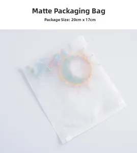 Matte Verpackungstüte für Kristall-Deko 20cm x 17cm mit praktischem Reißverschluss