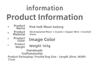 Detailed specifications for handmade pink moon suncatcher with crystal and stone beads