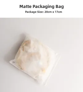 Frosted translucent plastic zipper storage bag measuring 20cm by 17cm for crystal charms