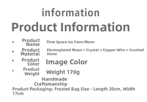 Specifications of handmade crystal suncatcher showing materials and dimensions