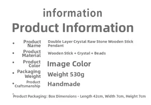 Specifications of handmade crystal wall hanging with dimensions and product weight
