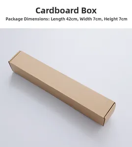 Brown long cardboard shipping box for posters or scrolls measuring 42x7x7cm