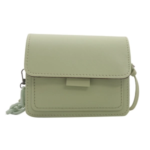 Borsa a tracolla minimalista verde menta in pelle PU con catena in resina alla moda