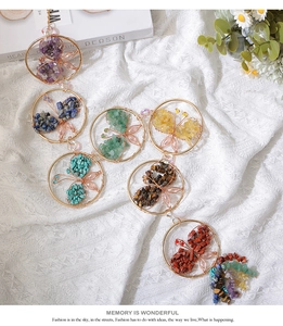 Detailed handmade butterfly suncatcher with seven chakra natural crystal stones